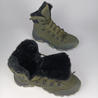 Зимние кожаные полуберцы на меху Oksy Tactical ботинки экомех Olive размер 41 - изображение 3