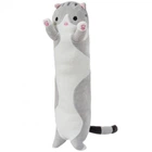 Мягкая игрушка подушка Кот обнимашка Батон EL-2117-1 70 см Серый