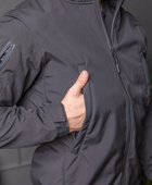 Мужской демисезонный Костюм полиция Softshell с Липучками под Шевроны черный Куртка и брюки L - изображение 2