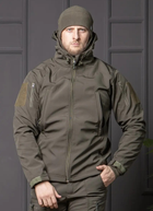 Мужская куртка НГУ Softshell оливковый цвет с анатомическим покроем ветрозащитная 3XL - изображение 1