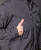 Мужской демисезонный Костюм полиция Softshell с Липучками под Шевроны черный Куртка и брюки S - изображение 2