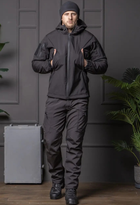 Мужской демисезонный Костюм полиция Softshell с Липучками под Шевроны черный Куртка и брюки XL - изображение 1