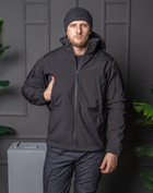 Чоловічий демісезонний Костюм поліція Softshell із Липучками під Шеврони чорний Куртка та штани XL - зображення 6