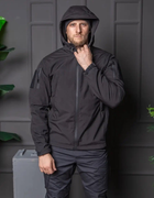 Чоловічий демісезонний Костюм поліція Softshell із Липучками під Шеврони чорний Куртка та штани XL - зображення 7