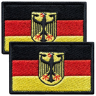 Набір шевронів 2 шт з липучкою Прапор Німеччини 5х8 см, вишитий патч - зображення 1