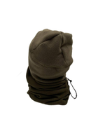 Комплект флисова шапка з бафом хакі / Флісова шапка+шарф-труба для військових кольору олива - зображення 3