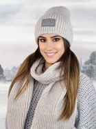 Комплект жіночий (шапка+шарф) Kamea K.23.219.03 One Size Світло-бежевий (5903246760323) - зображення 2