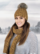 Комплект жіночий (шапка+шарф) Kamea K.22.261.48 One Size Гірчичний (5903246771428) - зображення 2