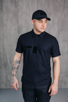 Поло футболка мужская для ДСНС с липучками под шевроны темно-синий цвет ткань CoolPass 44 - изображение 4