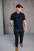 Поло футболка мужская для ДСНС с липучками под шевроны темно-синий цвет ткань CoolPass 44 - изображение 5
