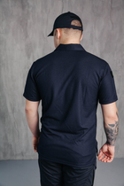 Поло футболка мужская для ДСНС с липучками под шевроны темно-синий цвет ткань CoolPass 42 - изображение 7