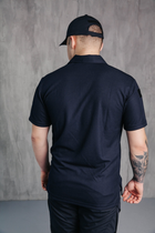 Поло футболка мужская для ДСНС с липучками под шевроны темно-синий цвет ткань CoolPass 50 - изображение 7