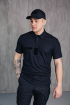 Поло футболка мужская для ДСНС с липучками под шевроны темно-синий цвет ткань CoolPass 46 - изображение 1