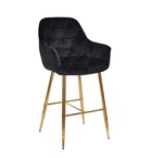 Барний м'який стілець на металевих ніжках Onder Metal CHIC Б-Т чорний PH-607 BAR 75 - GD 75см