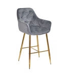 Барный мягкий стул на металлических ножках Onder Metal CHIC Б-Т серый OR-852 BAR 75 - GD 75см