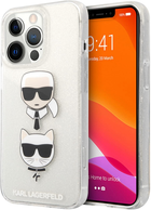 Etui CG Mobile Karl Lagerfeld Glitter Karls&Choupette do Apple iPhone 13/13 Pro Srebrny (3666339028756) - obraz 1