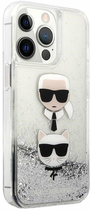 Etui CG Mobile Karl Lagerfeld Liquid Glitter Karl&Choupette Head do Apple iPhone 13/13 Pro Srebrny (3666339028916) - obraz 3