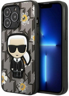 Etui CG Mobile Karl Lagerfeld Flower Iconic Karl do Apple iPhone 13/13 Pro Szary (3666339049461) - obraz 1