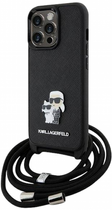 Etui CG Mobile Karl Lagerfeld Crossbody Saffiano Metal Pin Karl&Choupette do Apple iPhone 13/13 Pro Czarny (3666339165697) - obraz 1