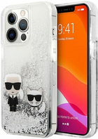 Панель CG Mobile Karl Lagerfeld Liquid Glitter Karl&Choupette для Apple iPhone 13 Pro Max Silver (3666339027360)