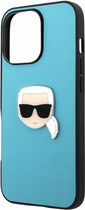 Etui CG Mobile Karl Lagerfeld Leather Iconic Karl Head Metal do Apple iPhone 13 Pro Max Niebieski (3666339028640) - obraz 2