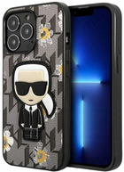 Etui CG Mobile Karl Lagerfeld Flower Iconic Karl do Apple iPhone 13 Pro Max Szary (3666339049478) - obraz 1