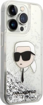 Панель CG Mobile Karl Lagerfeld Glitter Karl Head для Apple iPhone 14 Pro Silver (3666339086862) - зображення 3