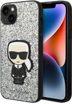 Etui CG Mobile Karl Lagerfeld Glitter Flakes Iconic do Apple iPhone 14 Plus Srebrny (3666339077402) - obraz 1