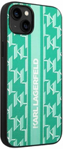 Etui CG Mobile Karl Lagerfeld Monogram Stripe do Apple iPhone 14 Plus Zielony (3666339084974) - obraz 1