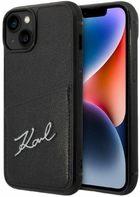 Etui CG Mobile Karl Lagerfeld Signature Logo Cardslot do Apple iPhone 14 Czarny (3666339094270) - obraz 1