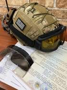 Шолом FAST USA NIJ IIIA пісок, Тактичні окуляри, Walkers Razor Активні шумопоглинаючі стрілкові навушники, кавер, кріплення - зображення 1