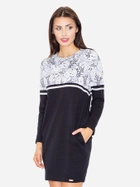 Sukienka tunika damska Figl M510 XS Czarno-biała (5901299596203) - obraz 1