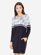 Sukienka tunika damska Figl M510 L Czarno-biała (5901299595718) - obraz 1