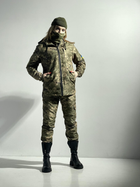 Зимний костюм 'Terra Hot' зеленый пиксель женский + бафф хаки и перчатки M - изображение 9