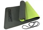 Коврик для йоги и фитнеса EasyFit TPE+TC 6 мм двухслойный черный-зеленый