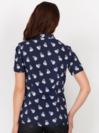Bluzka damska z krótkim rękawem Awama A89 M Ciemnoniebieska/Flamingo (5902360502758) - obraz 4