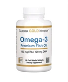 Омега-3 риб'ячий жир преміальної якості 180 мг ЕПК / 120 мг ДГК California Gold Nutrition, 100 капсул