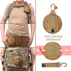 Ключница-кошелёк на пояс и рюкзак, тактический подсумок, мини-сумка для ключей и документов (бежевый) - изображение 4
