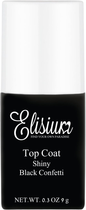 Топ Elisium Top Coat Shiny для гібридних лаків Black Confetti 9 г (5902539718201) - зображення 1