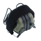 Активні навушники Earmor М31 + кріплення на шолом OPS Core чебурашка Оливковий (Kali) 900891 AI136 - зображення 8
