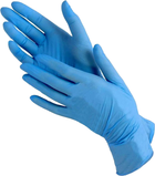 Рукавички оглядові нітрилові нестерильні, текстуровані Medicom SafeTouch Slim Blue неопудрені 4.2 г 50 пар № L (1175/L) - зображення 2