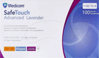 Перчатки смотровые нитриловые нестерильные, текстурированные Medicom SafeTouch Advanced Lavender неопудренные 3.4 г лавандовые 50 пар № L (1182/L) - изображение 1