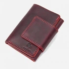 Бордовое кожаное портмоне женское GRANDE PELLE 504161