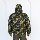 Бушлат зимний темный Пиксель с капюшоном, мужская зимняя камуфляжная куртка на резинке 48 - изображение 5