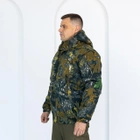 Бушлат зимовий камуфляжний Дуб зелений на флісі та синтепоні, чоловіча зимова куртка на резинці 50 - зображення 3