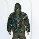 Бушлат зимовий камуфляжний Дуб зелений на флісі та синтепоні, чоловіча зимова куртка на гумці 54 - зображення 5