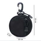 Туристическая тактическая сумка-ключница на карабине для хранения мелких предметов (черная) - изображение 6