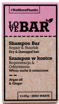 Шампунь твердий LoveBar Shampoo Olej Arganowy & Imbir Bar для сухого та пошкодженого волосся 2x30 г (5907653810688) - зображення 1