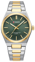 Мужские часы Curren 8439 Silver-Gold-Green