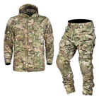 Тактический комплект зимней военной одежды Han Wild Multicam, убакс с длинным рукавом и налокотниками, брюки с наколенниками+ куртка G8 Мультикам р.2XL - изображение 1